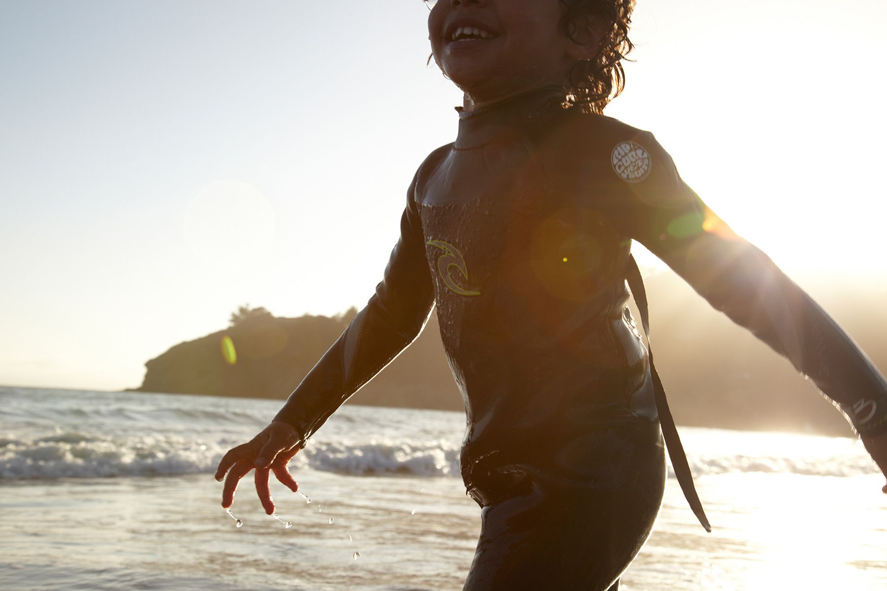 Playing in the surf, Muir Beach, California