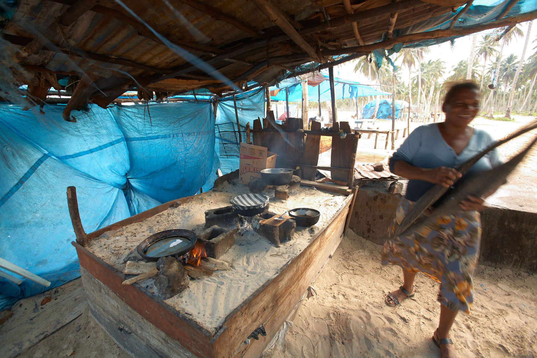 Preparing lunch on the Samana Peninsula, Dominican Republic