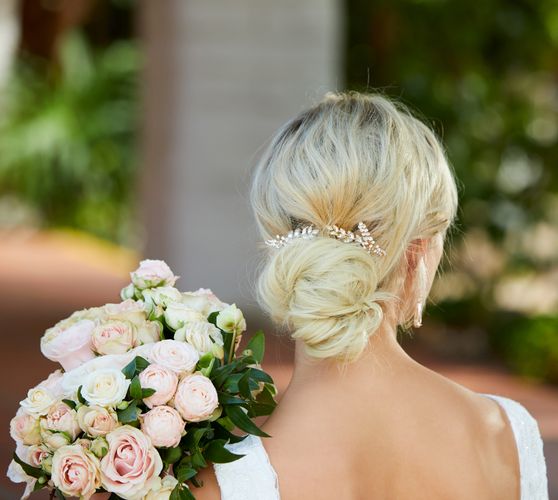 Back of Bride with Flowers - CampBride