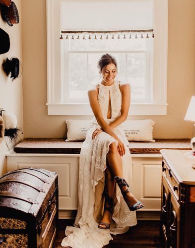 Bride in a Window Seat- CampBride