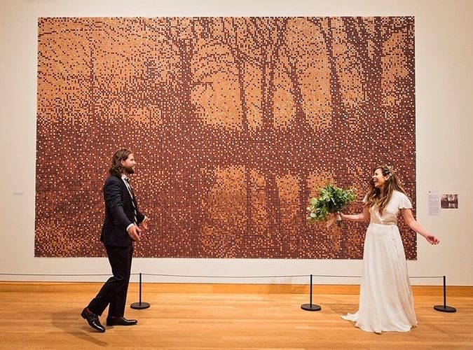 Groom and Bride in Museum - CampBride