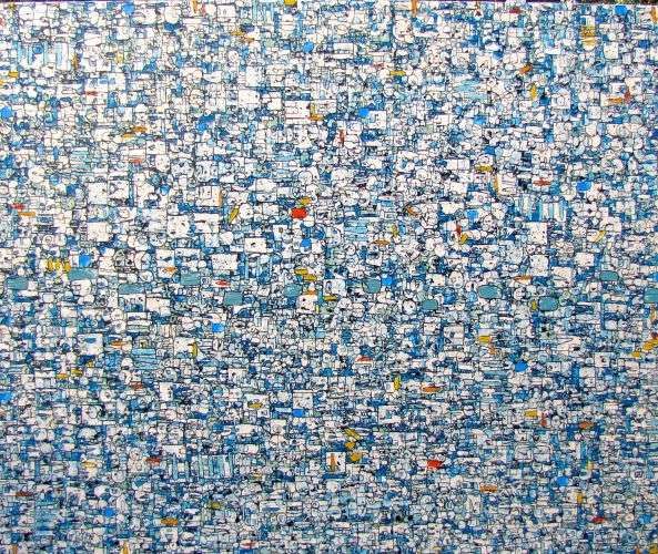 Rain, 60x72, oil/ink on canvas, 2016  $13,400