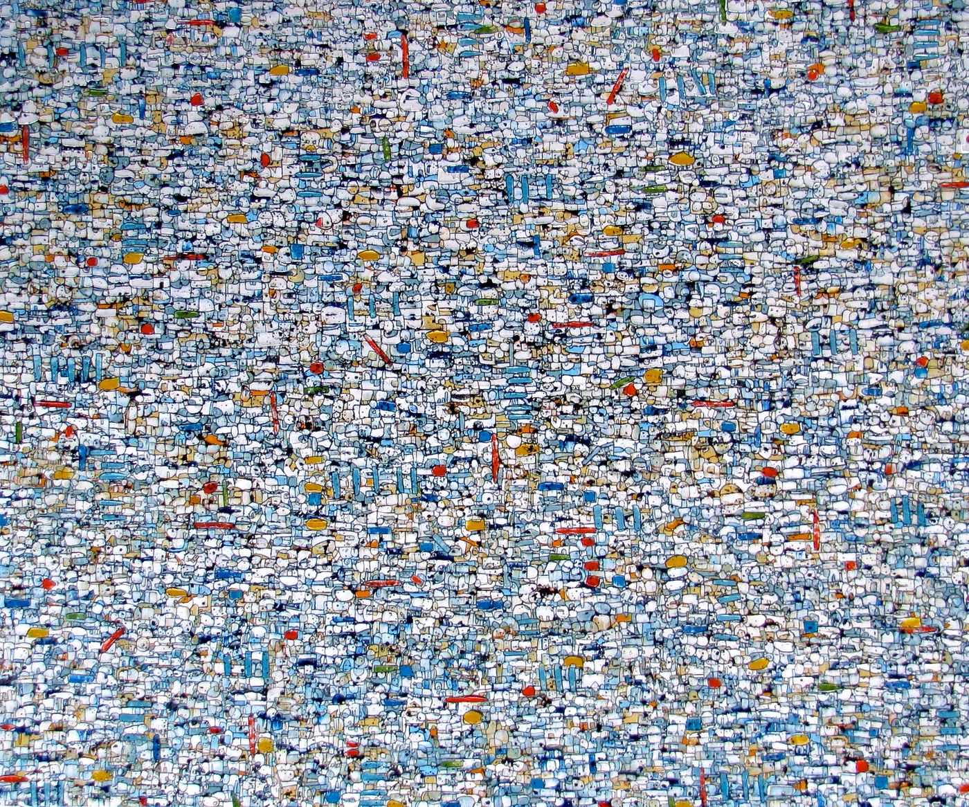 Celestial Blue, 60x72, oil/ink on canvas, 2016