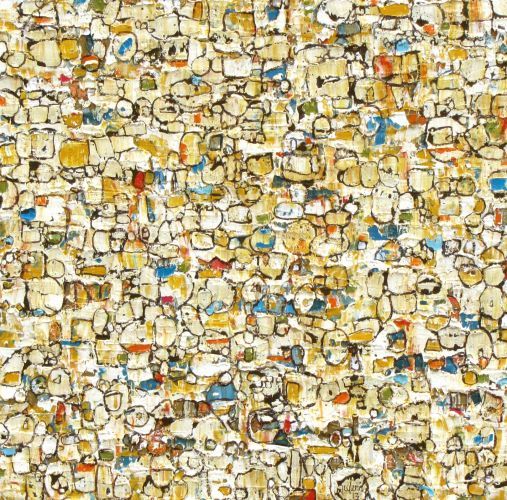 Bombay Yellow 14x14 oil/ink on canvas 2013