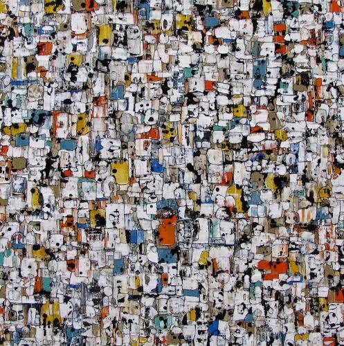 Red/Yellow/Blue 36x36 oil/ink on canvas 2010TEW GallerySOLD