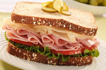 Lunch Food Photography-Ham and Cheese Sandwich