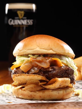 Lunch Food Photography-Guinness Burger