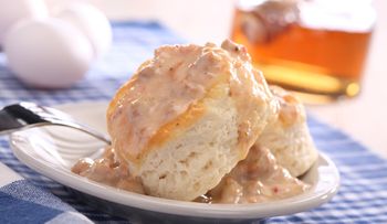 Breakfast Food Photography-Biscuits and Gravy