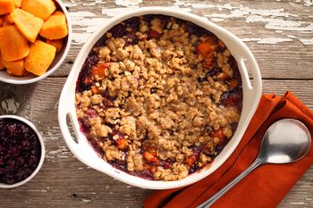 Sweets Food Photography-Sweet Potato Cranberry Crumble