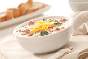 Lunch Food Photography-Ham and Broccoli Chowder