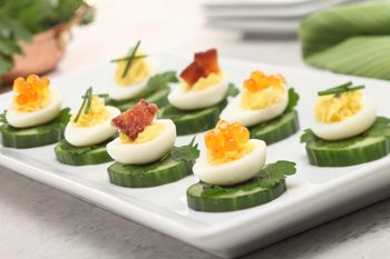 Starters Food Photography-Deviled Quail Eggs