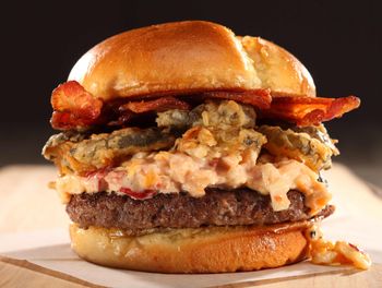 Lunch Food Photograph-Pimento Cheese Bacon Burger