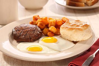 Breakfast Food Photography-Steak and Eggs