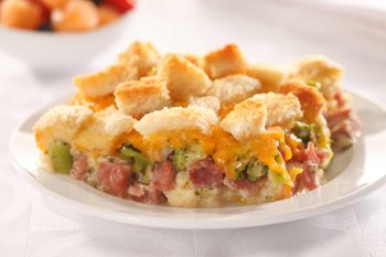 Breakfast Food Photography-Ham and Egg Casserole 