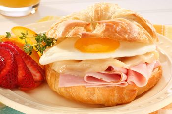 Breakfast Food Photography-Ham and Egg Croissant