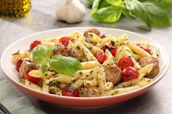 Lunch Food Photography-Chicken Sausage Pasta