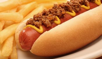 Lunch Food Photography-Hot Dog with Chili