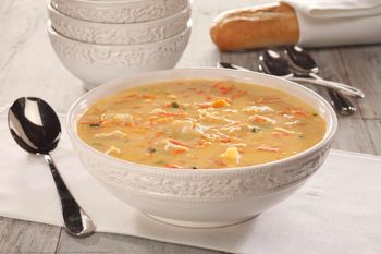 Lunch Food Photography-Corn and Chicken Chowder