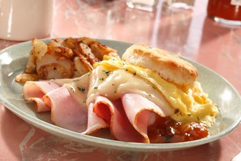Breakfast Food Photography-Ham and Egg Biscuit