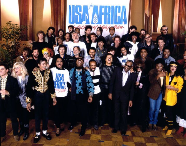 USA for Africa, We Are the World recording session, Los Angeles, 1985