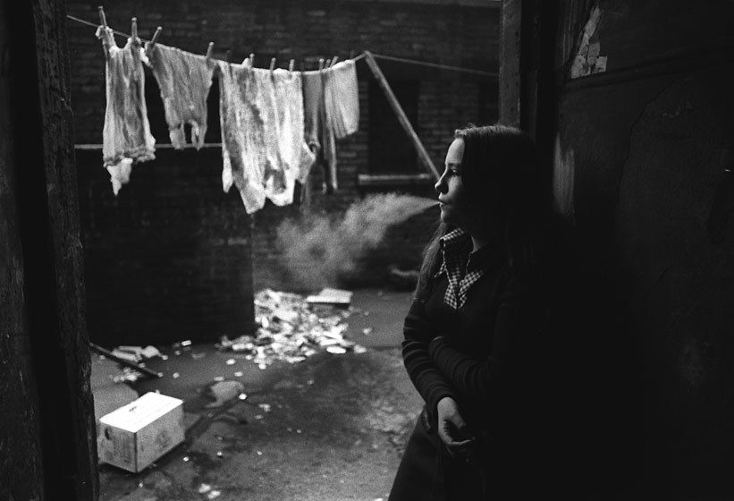 The Gorbals, Glasgow, girl smoking, 1972