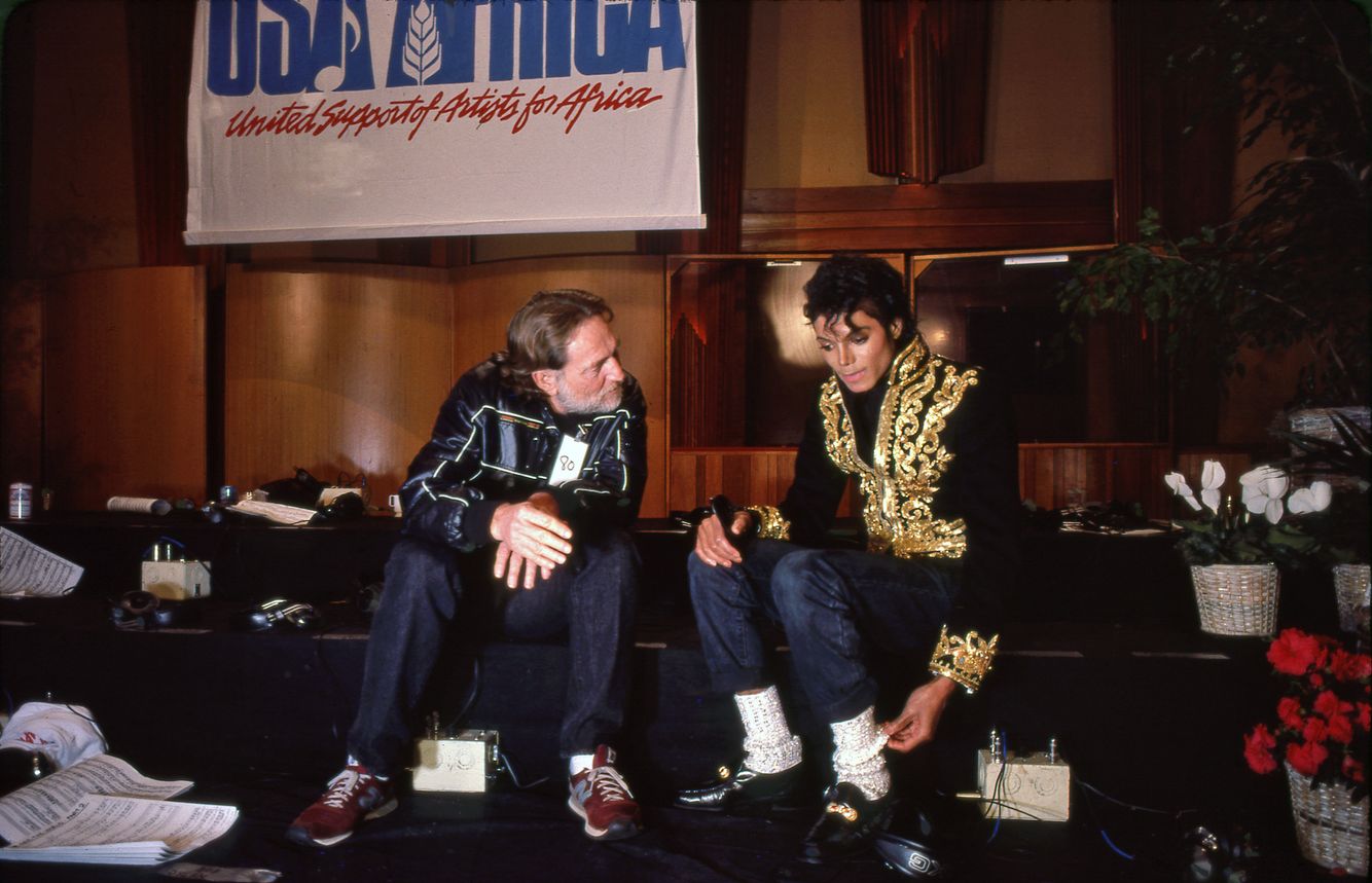 Willie & MJ, USA for Africa 1985