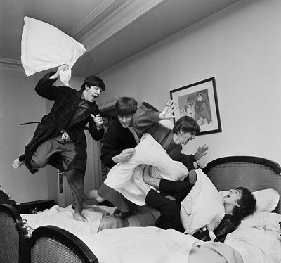 Beatles' Pillow Fight, George V Hotel, Paris, 1964