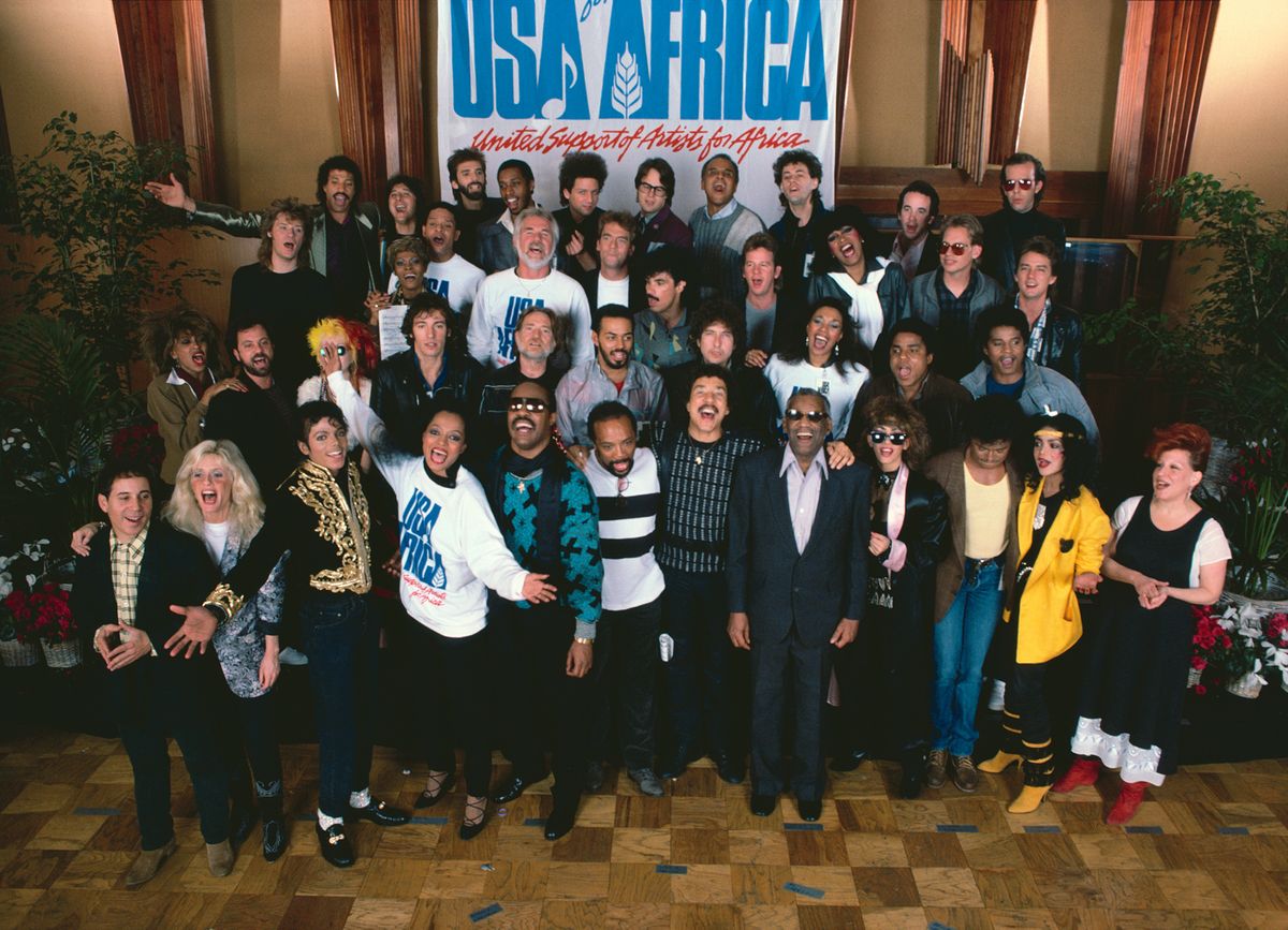 USA for Africa, We Are the World recording session, Los Angeles, 1985