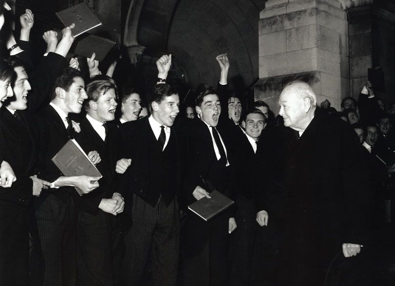 Sir Winston Churchill, Harrow School, England, 1964