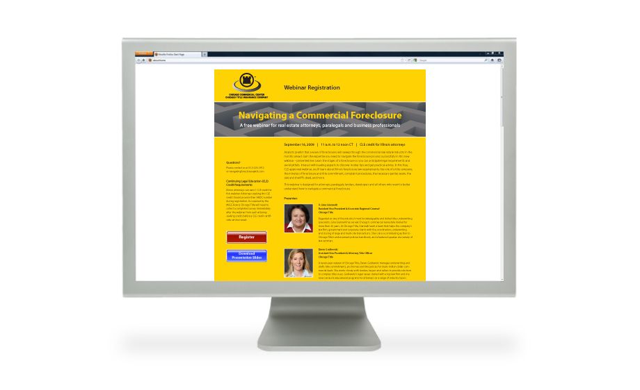 Registration website for a webinar