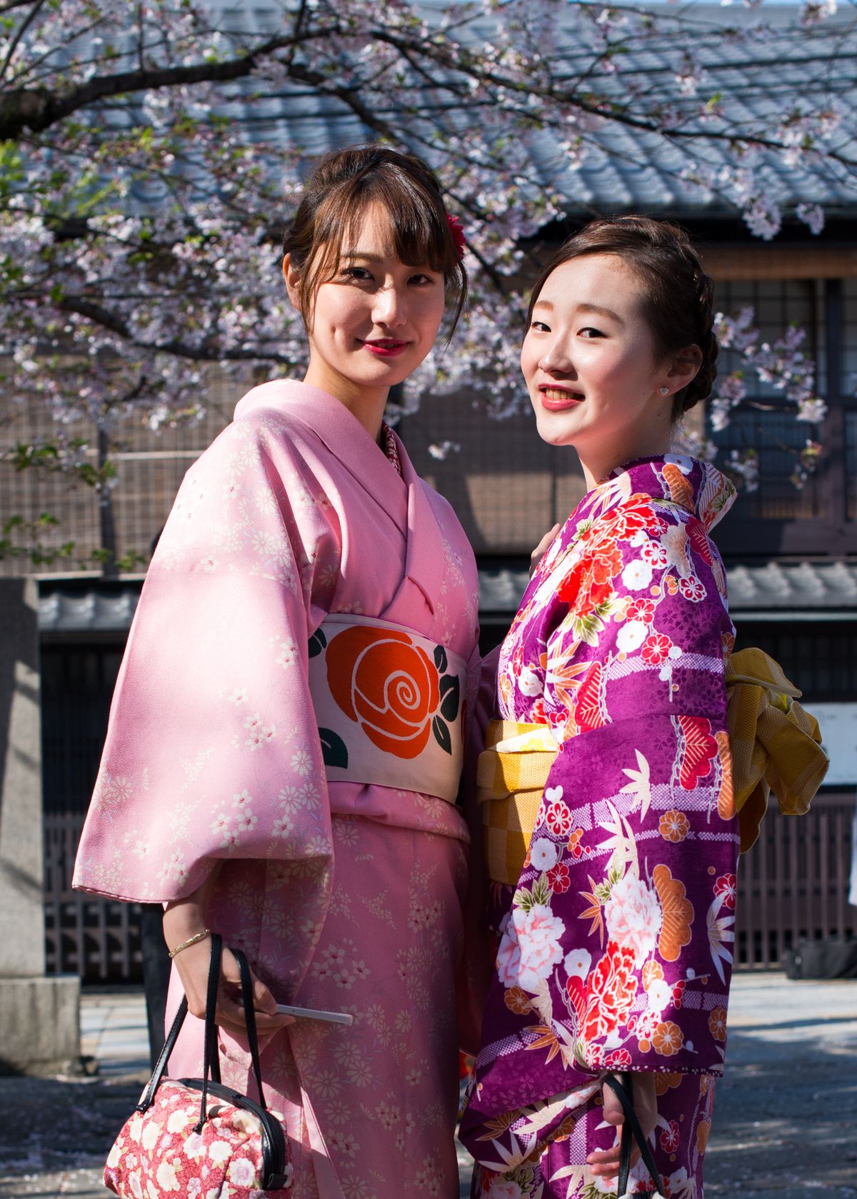 Kimonos and sakura