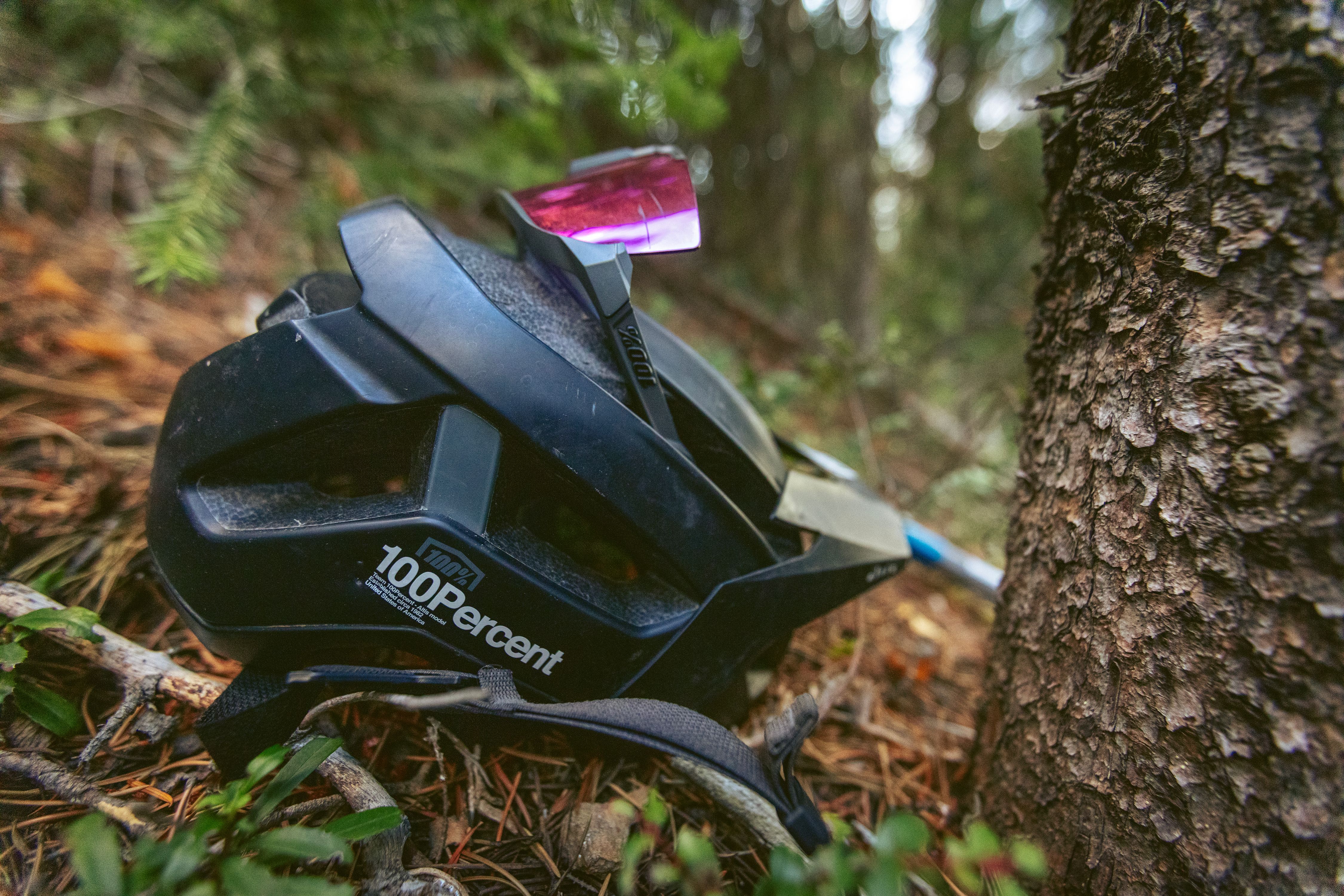 Ride 100% helmet and glasses