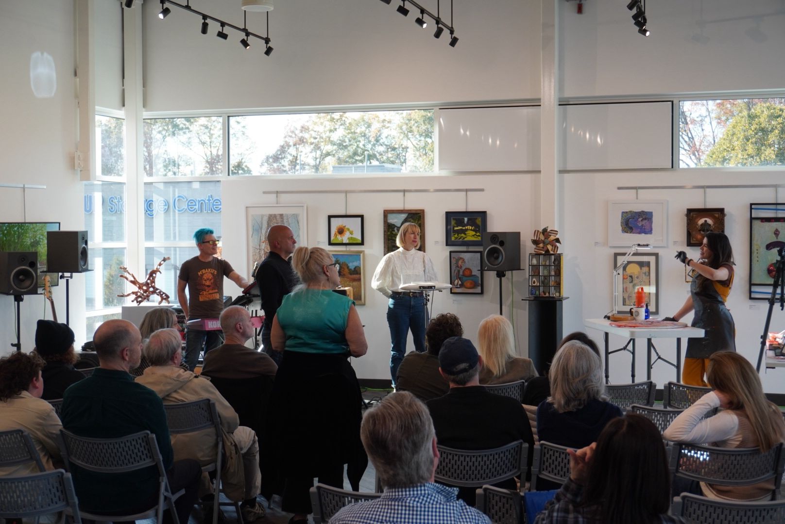 Live Painting at Heidi Gallery with Katmosphere and theremin artist Jen Rodeau (Vibration Study No. 1)