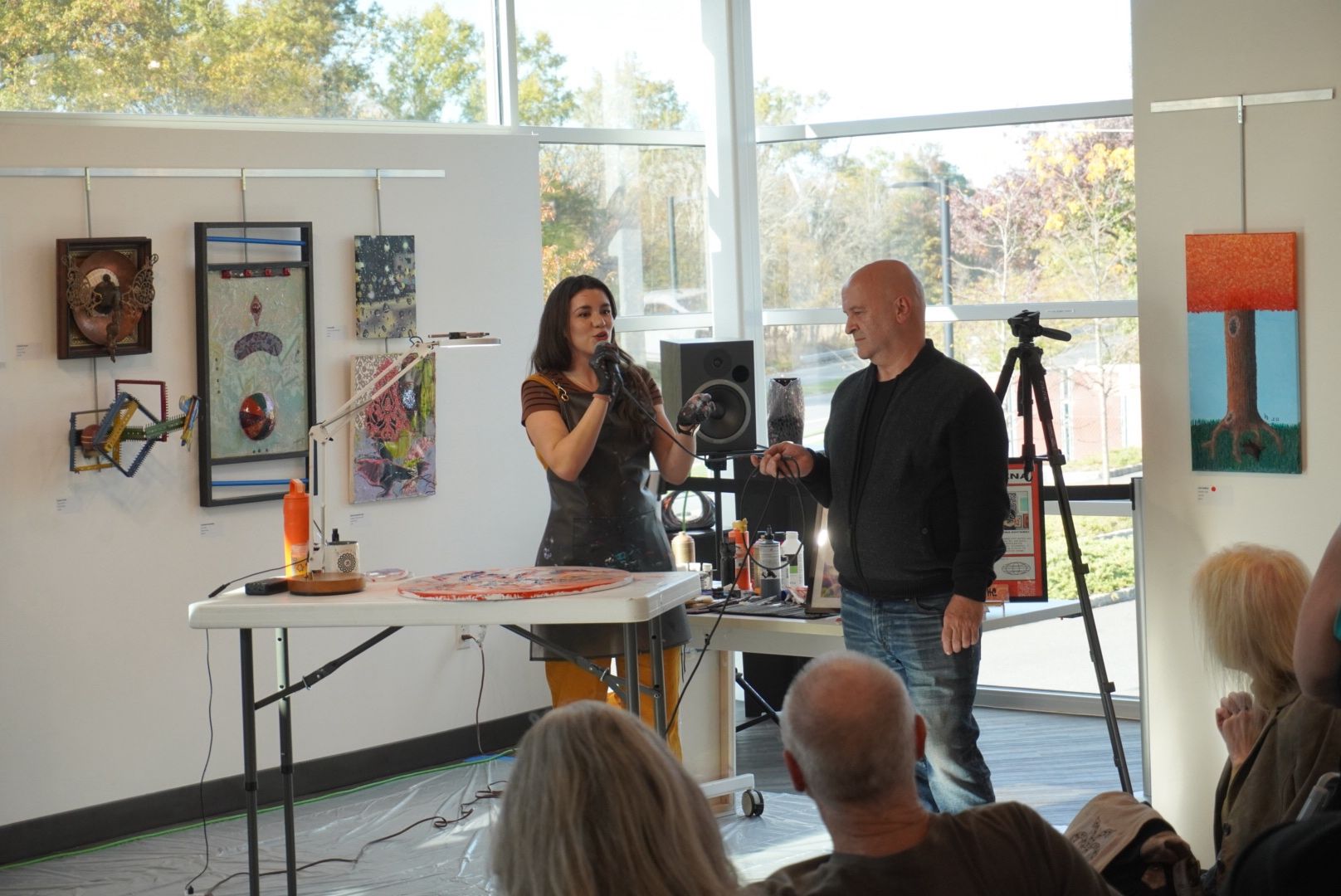 Live Painting at Heidi Gallery with Katmosphere and theremin artist Jen Rodeau (Vibration Study No. 1)