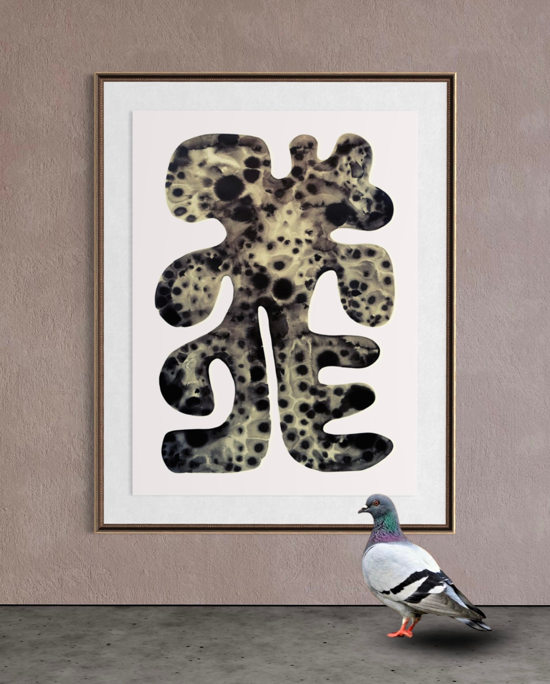 In this piece, Helena translates the sound of a New York pigeon into visual form. Inspired by a follower’s suggestion for her Sounds of Nature series, the work captures the city’s rhythm and chaos through layered ink patterns that feel raw, fluid, and alive. Having grown up in New York, Helena sees it as a small tribute to home — a visual echo of the city’s unmistakable energy. New York Pigeon | Ink on Paper | 18x24