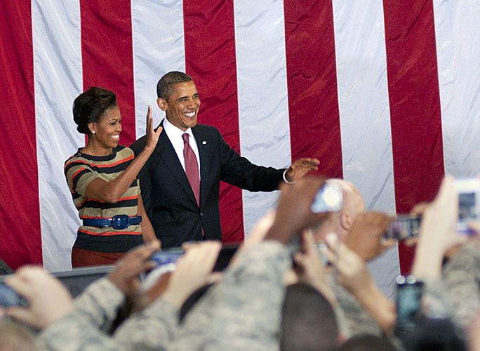 President and First Lady Obama visit Langley Air Force Base