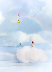 She met a man selling balloons in the clouds