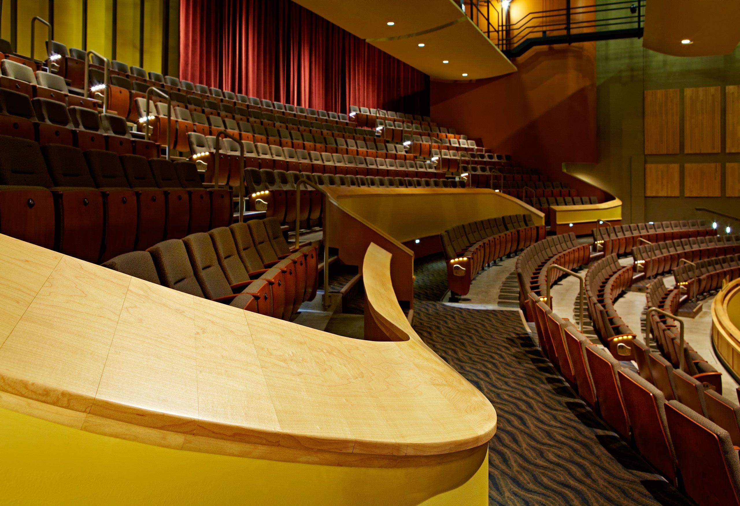 Interior architectural photograph University of Dubuque auditorium