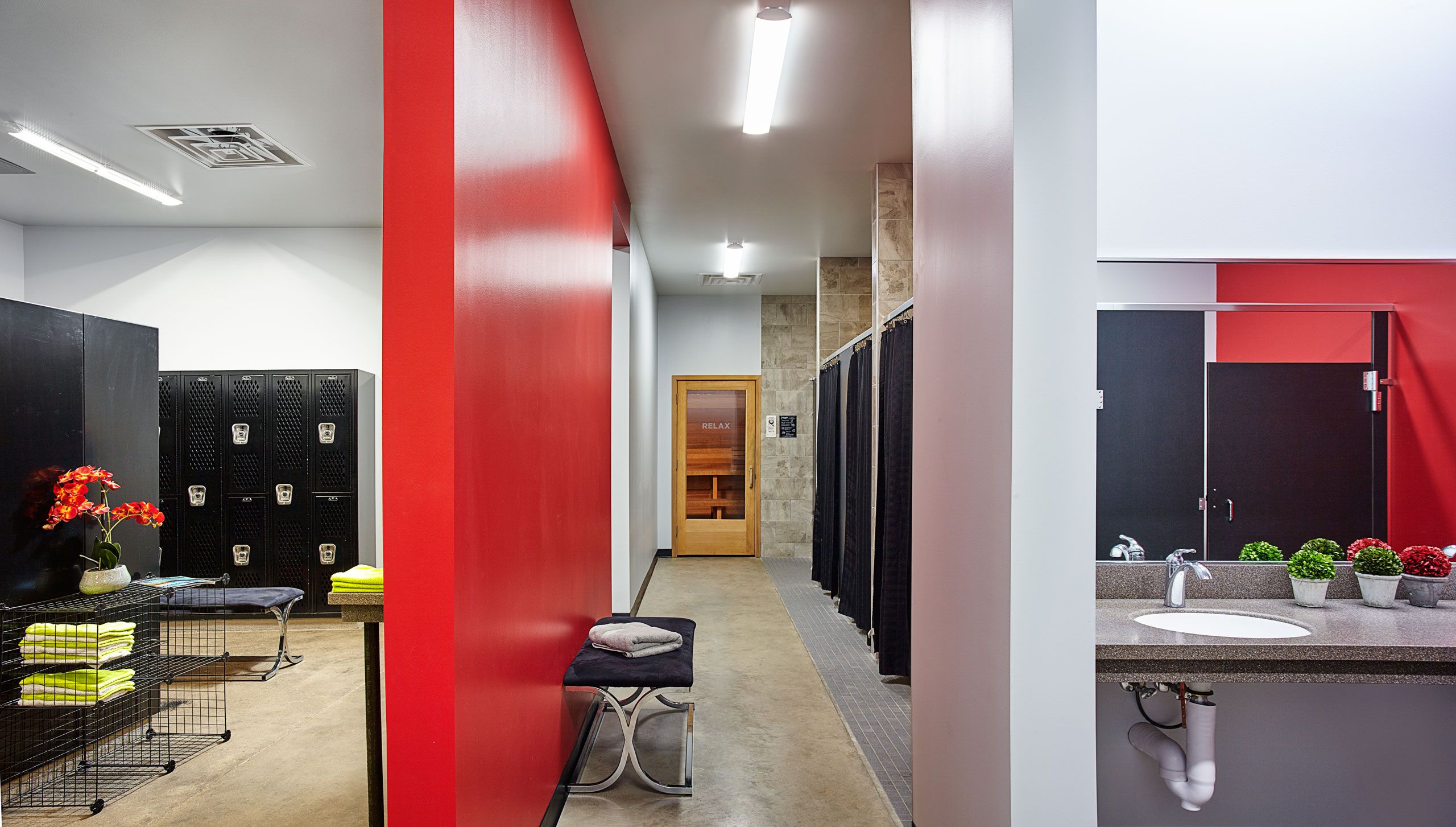 Interior architectural photograph bathroom True Fitness