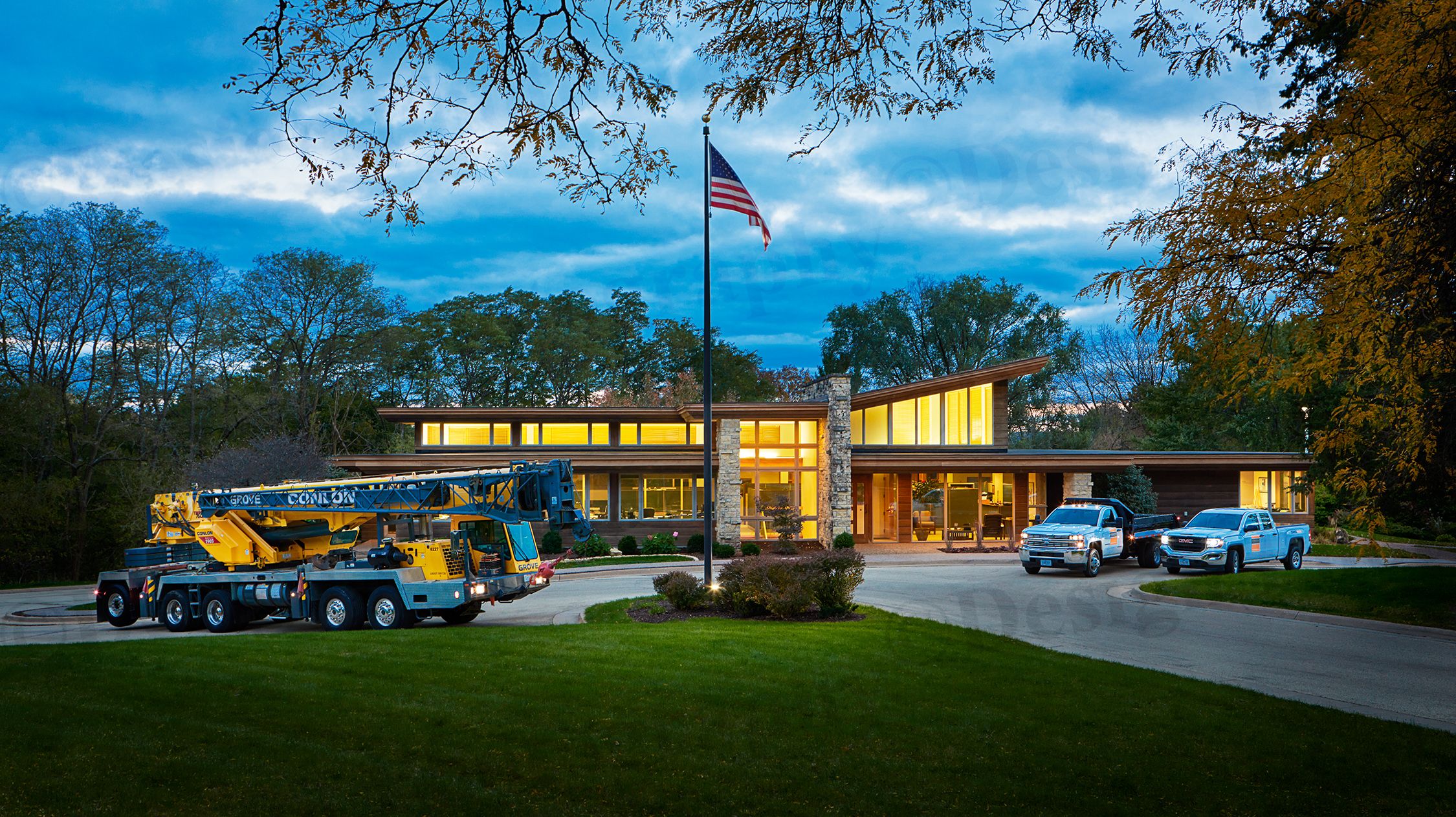 Exterior Dusk Photograph Conlon Construction