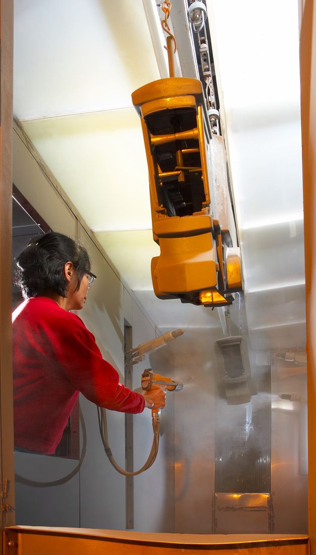 Powder coat paint line