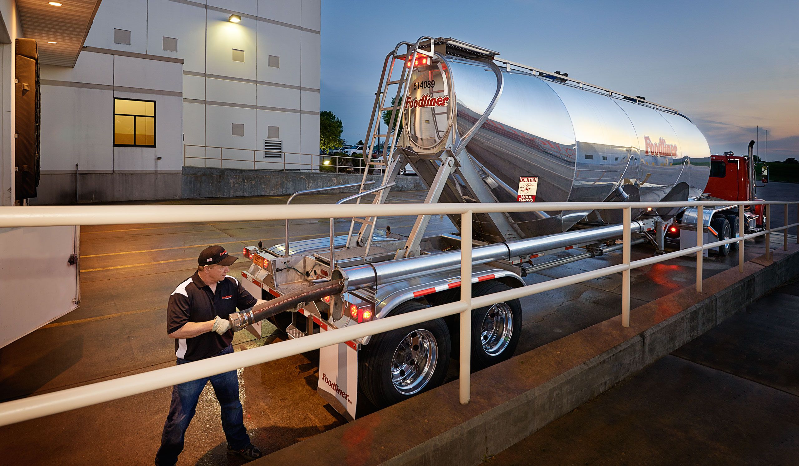 Foodliner truck delivering product to Village Hearth
