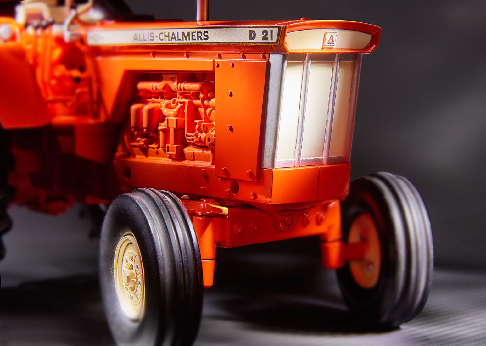 Close up of Allis-Chalmers Toy Farmer tractor