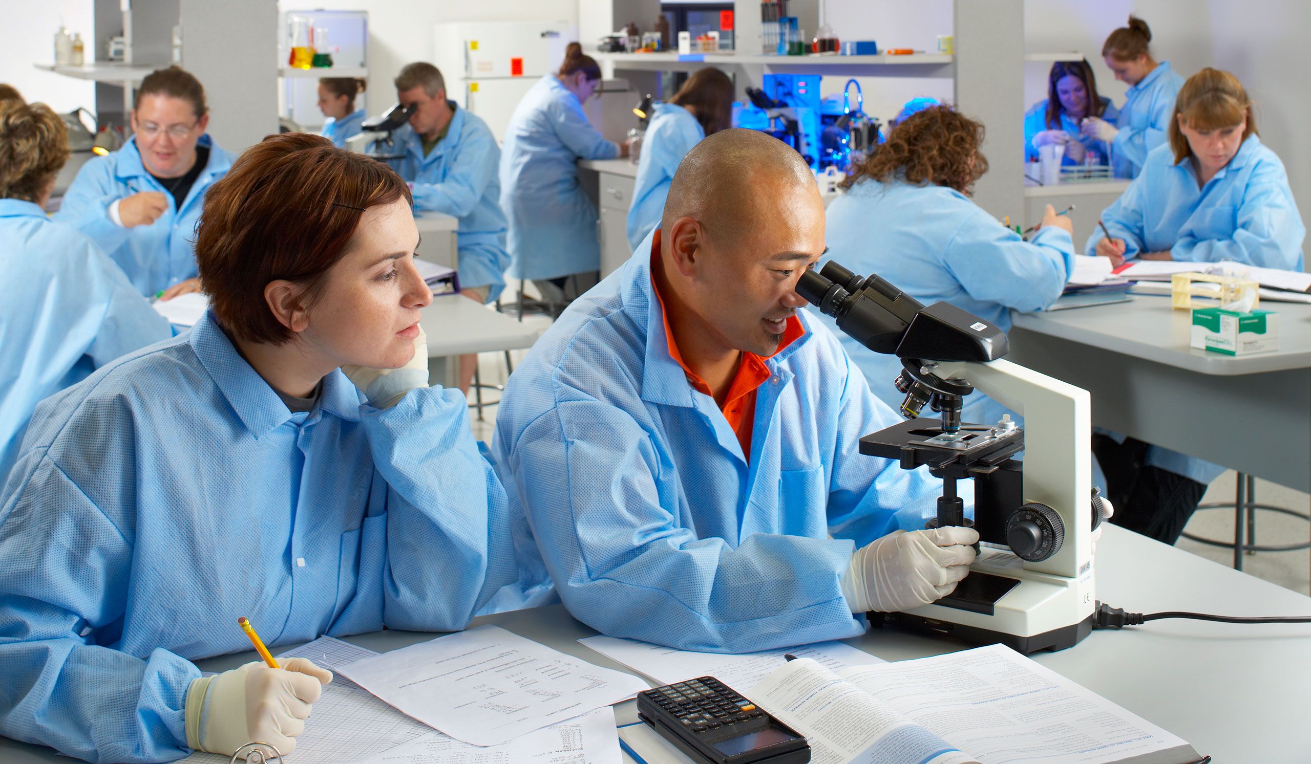 Students studying in a classroom at Hawkeye Community College
