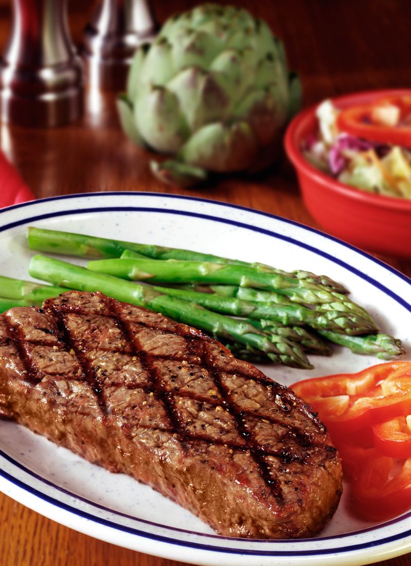 Steak asparagus food photography
