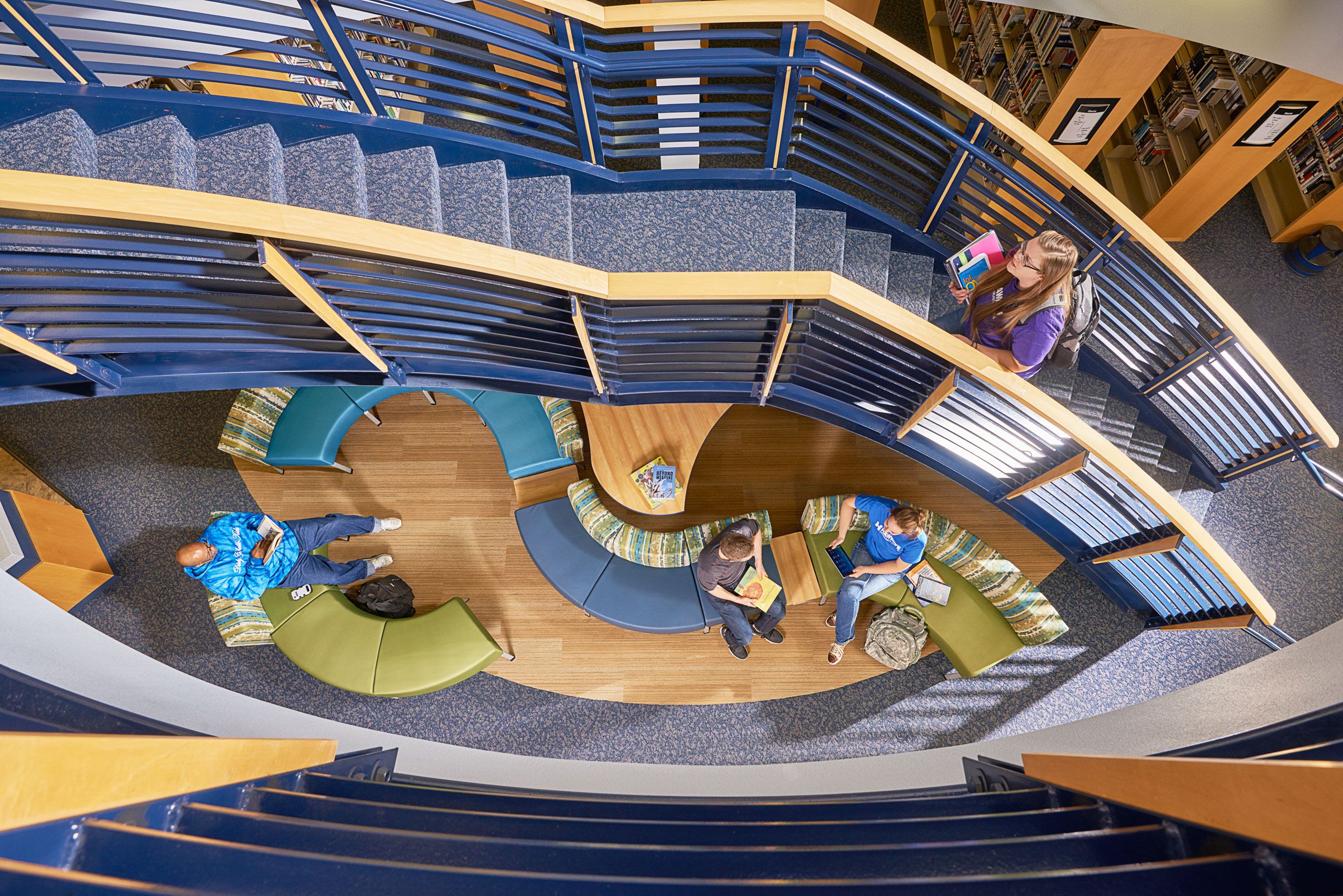 Interior architectural photograph Hawkeye Community College Library