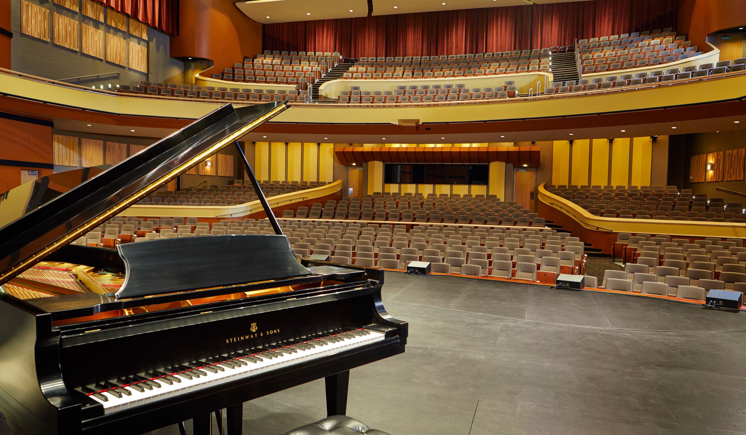Interior architectural photograph University of Dubuque auditorium