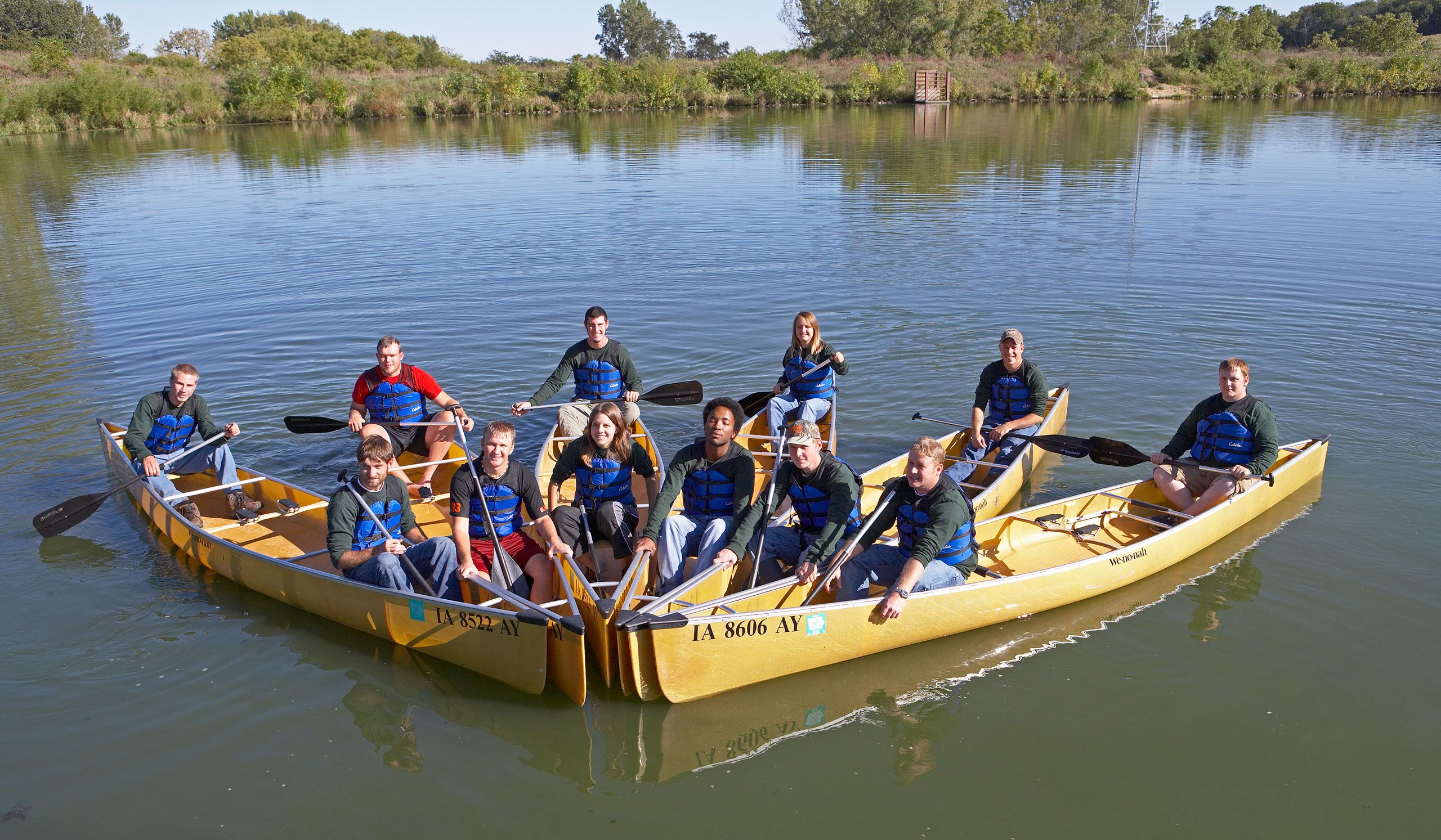 Rowing students at Hawkeye Communtiy College