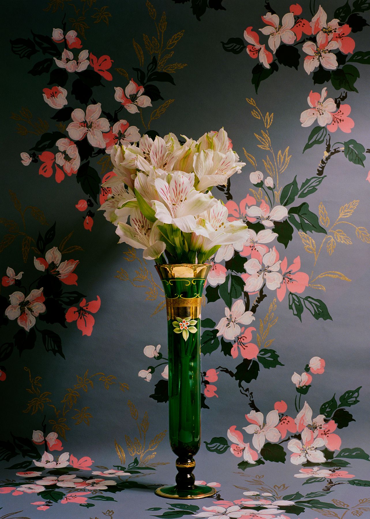 Peruvian Lily Slim Green Vase