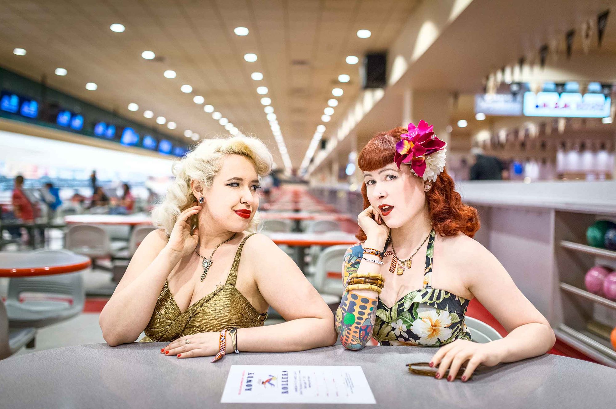 24x36" Dye Sublimation print on ChromaLuxe aluminum panel, Edition of 10 Rockabilly bowlers $750
